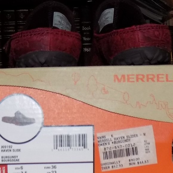 Like New Merrell Haven Slide Burgundy Leather EU36 US6 - Picture 3 of 8